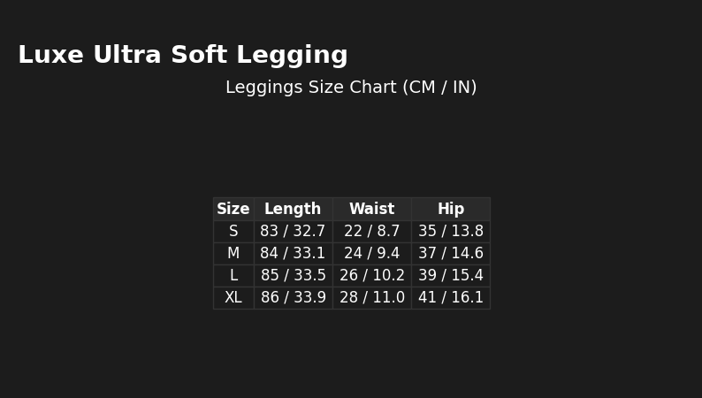 Luxe Ultra Soft Leggings