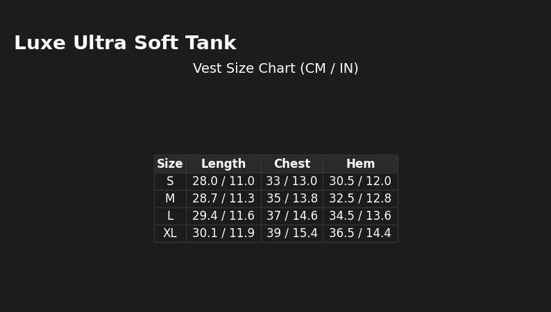 Luxe Ultra Soft Tank